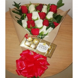 Ramo de rosas rojas y chocolates floristeria en cali