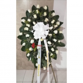 Corona fúnebre rosa blanca para ti en cali